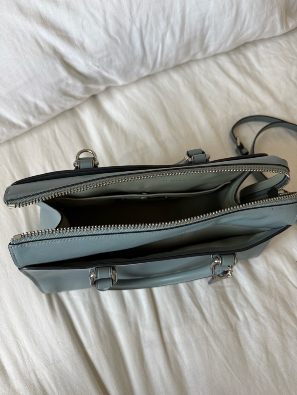 Coach Satchel in Dusty Teal Blue - Picture 5 of 7